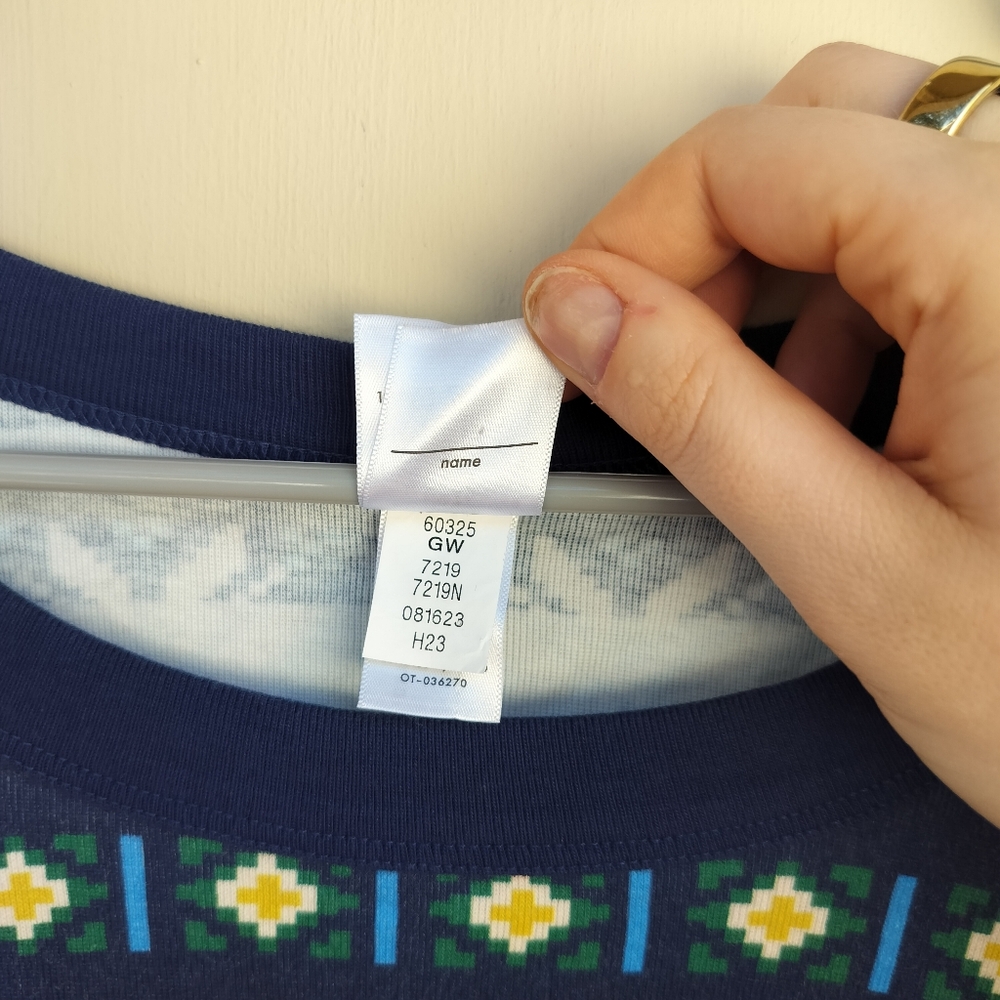 Hanna Andersson Scandi Snowflake Fairisle Christmas Pajama Set Women's Large - Picture 6 of 13